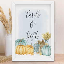 Country Pumpkin Herfst Kaarten en Cadeaus Poster