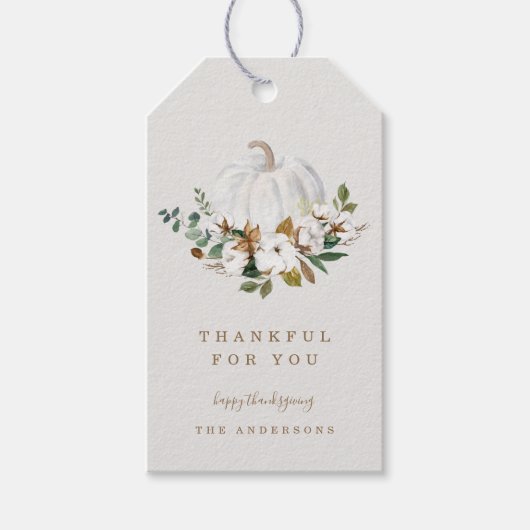 Country Pumpkin Thanksgiving Dank u Label Cadeaulabel (Voorkant)