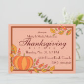 Country Pumpkin Thanksgiving Diner Party Kaart (Staand voorkant)