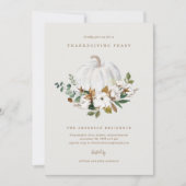 Country Pumpkin Thanksgiving Dinner Invitation Kaart (Voorkant)