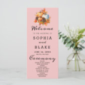 Country Pumpkins Herfst Baby Roze Trouwprogramma (Staand voorkant)