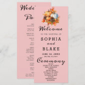 Country Pumpkins Herfst Baby Roze Trouwprogramma (Voorkant / Achterkant)