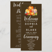 Country Pumpkins Plaid Fall Bruine Huwelijksprogra (Voorkant / Achterkant)