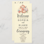 Country Pumpkins Plaid Herfst Geel Huwelijksprogra (Voorkant / Achterkant)