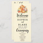 Country Pumpkins Plaid Herfst Geel Huwelijksprogra (Voorkant / Achterkant)