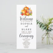 Country Pumpkins Plaid Herfst Wit Trouwprogramma (Staand voorkant)