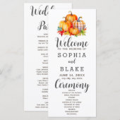 Country Pumpkins Plaid Herfst Wit Trouwprogramma (Voorkant / Achterkant)