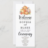 Country Pumpkins Plaid Herfst Wit Trouwprogramma (Voorkant)