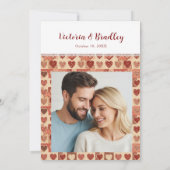 Country Quilt Patchwork Cute Custom Photo Wedding Kaart (Achterkant)