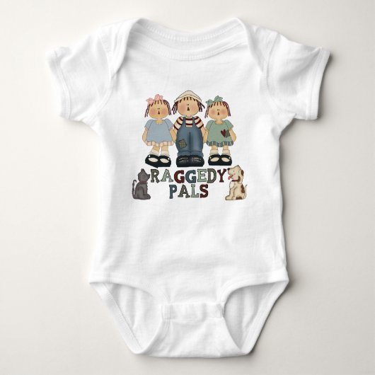 Country Raggedy Ann en Andy Pals Baby's Bodysuit (Voorkant)