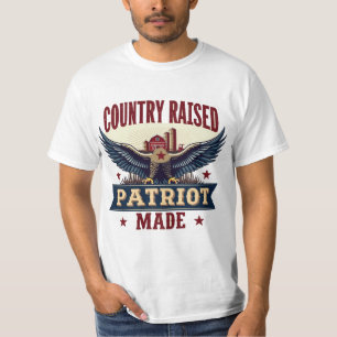 Country Raised Patriot Made Eagle beroemd gemaakt  T-shirt