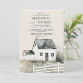 Country Ranch Boerderij Schuur Huwelijksuitnodigin Kaart (Staand voorkant)