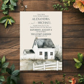 Country Ranch Boerderij Schuur Huwelijksuitnodigin Kaart