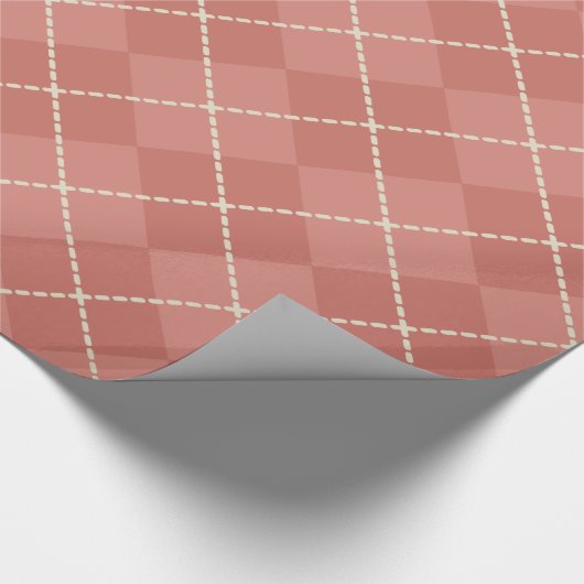 Country Red Argyle Wrapping Paper Cadeaupapier (Hoek)