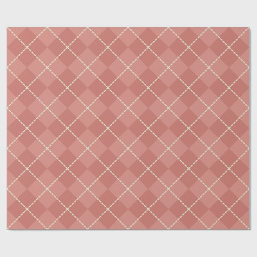 Country Red Argyle Wrapping Paper Cadeaupapier (Vlak)