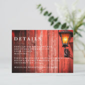 Country Red Barn Wedding Guest Details Informatiekaartje (Staand voorkant)