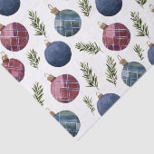 Country Red Blue Ornaments Christmas Tissuepapier (Detail)