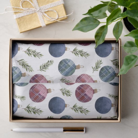 Country Red Blue Ornaments Christmas Tissuepapier (Geschenk)