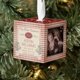 Country Red Checks Baby Mijn eerste kerstfeest 3 f Decoratie