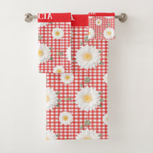 Country Red Gingham met witte madeliefjes
