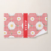 Country Red Gingham met witte madeliefjes Bad Handdoek (Handdoek)