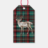 Country Red Green Plaid Kerst Herten Cadeaulabel (Voorkant)