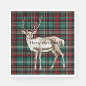 Country Red Green Plaid Kerst Herten Servet (Voorkant)