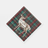 Country Red Green Plaid Kerst Herten Servet (Hoek)