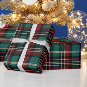 Country Red Green Plaid Kerstmis Cadeaupapier