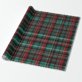 Country Red Green Plaid Kerstmis Cadeaupapier (Uitgerold)