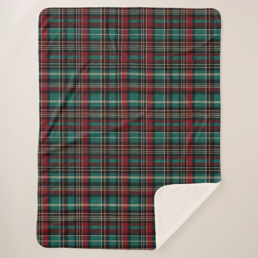 Country Red Green Plaid Kerstmis Sherpa Deken (Voorkant)