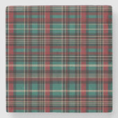 Country Red Green Plaid Kerstmis Stenen Onderzetter (Voorkant)