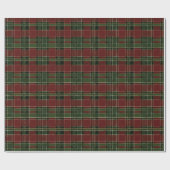 Country Red Green Plaid Stripes Kerstmis Cadeaupapier (Vlak)