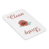 Country Red Peonies Dishwasmachine Magnet Magneet (Rechterzijde)