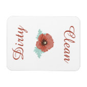 Country Red Peonies Dishwasmachine Magnet Magneet (Horizontaal)