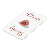 Country Red Peonies Dishwasmachine Magnet Magneet (Linkerzijde)