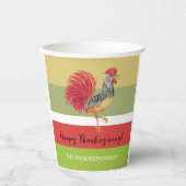Country Red Rooster Waterverf Papieren Bekers (Voorkant)
