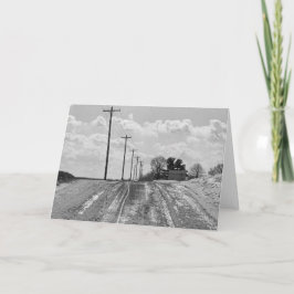 Country Road 7 x 5 Folded Greeting Card - wit Kaart