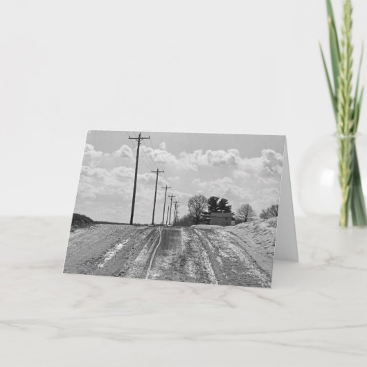Country Road 7 x 5 Folded Greeting Card - wit Kaart (Voorkant)