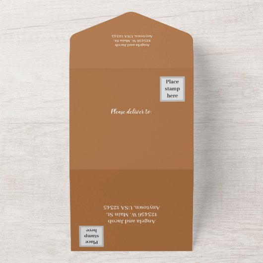 Country Road herfst bruiloft All In One Uitnodiging (Buitenkant)