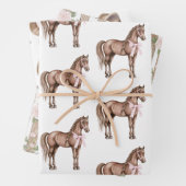 Country Road Horse Cowgirl Pet Verjaardag Inpakpapier Vel (In situ)