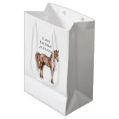Country Road Horse Verjaardag Medium Cadeauzakje (Voorkant Gekanteld)