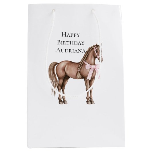 Country Road Horse Verjaardag Medium Cadeauzakje (Voorkant)
