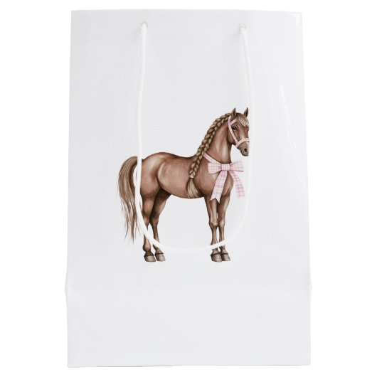 Country Road Horse Verjaardag Medium Cadeauzakje (Achterkant)