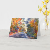 Country Road Impressionist Paint Art Note Kaart (Gele Bloem)
