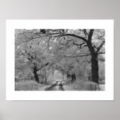 Country Road in Winter: Cheshire, Engeland Poster (Voorkant)