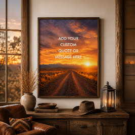 Country Road Zonsondergang - Maak Je Eigen Quote Poster