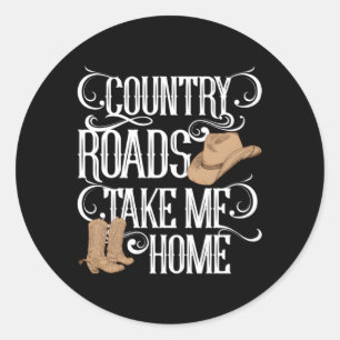 Country Roads Take Me Home Muziek Songtekst Ronde Sticker