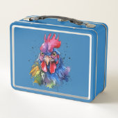 Country Rooster Chicken Waterverf Stijl (Achterkant)