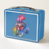 Country Rooster Chicken Waterverf Stijl (Voorkant)